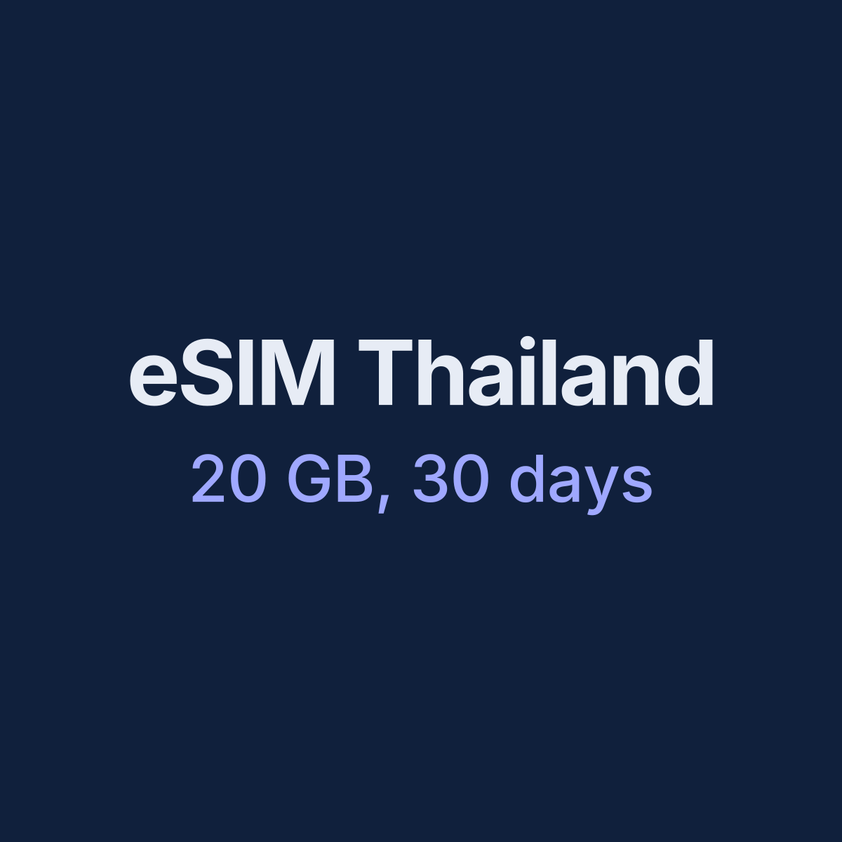 eSIM Thailand — 20 GB, 30 days