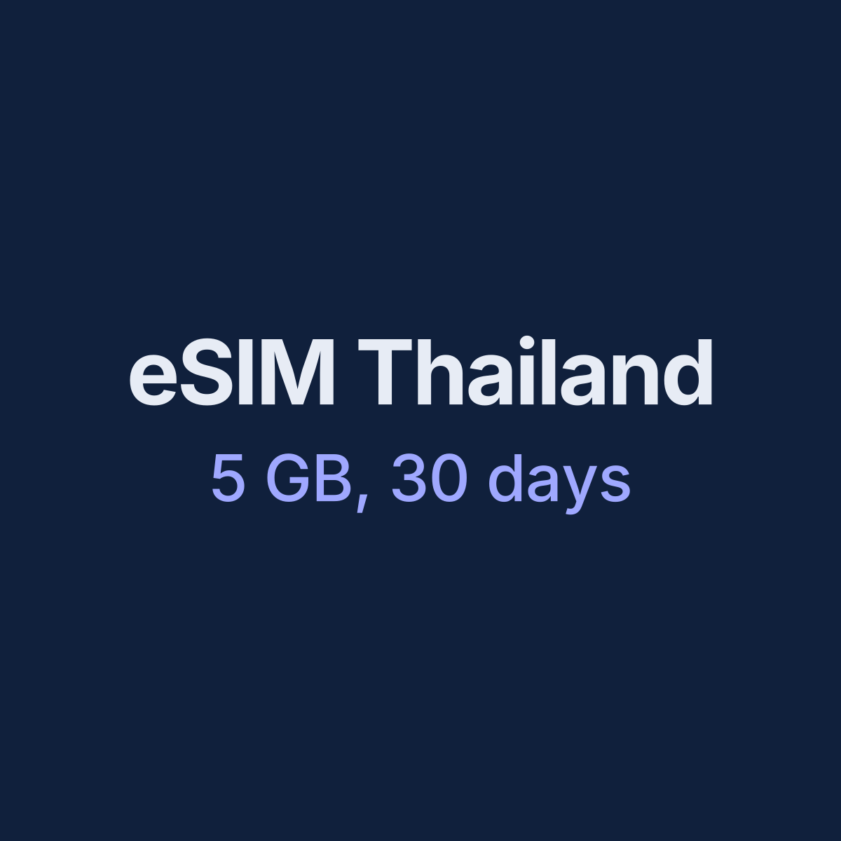eSIM Thailand — 5 GB, 30 days