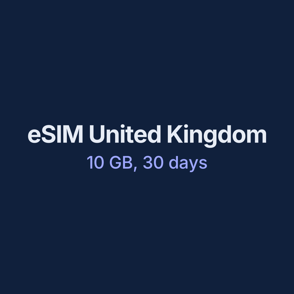 eSIM United Kingdom — 10 GB, 30 days