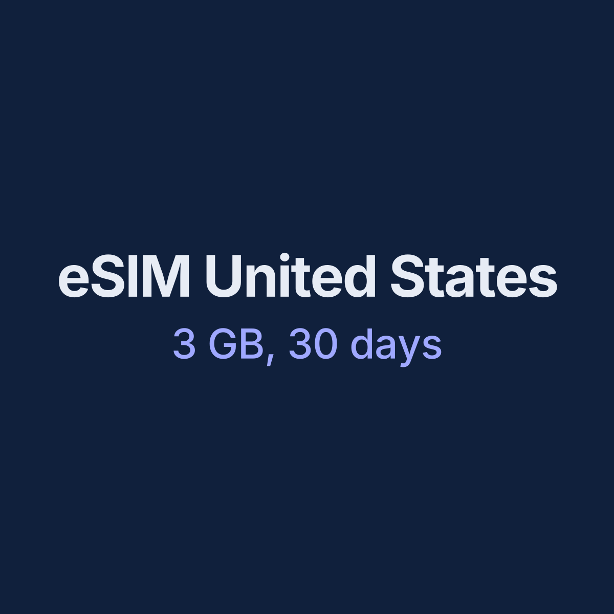 eSIM United States — 3 GB, 30 days
