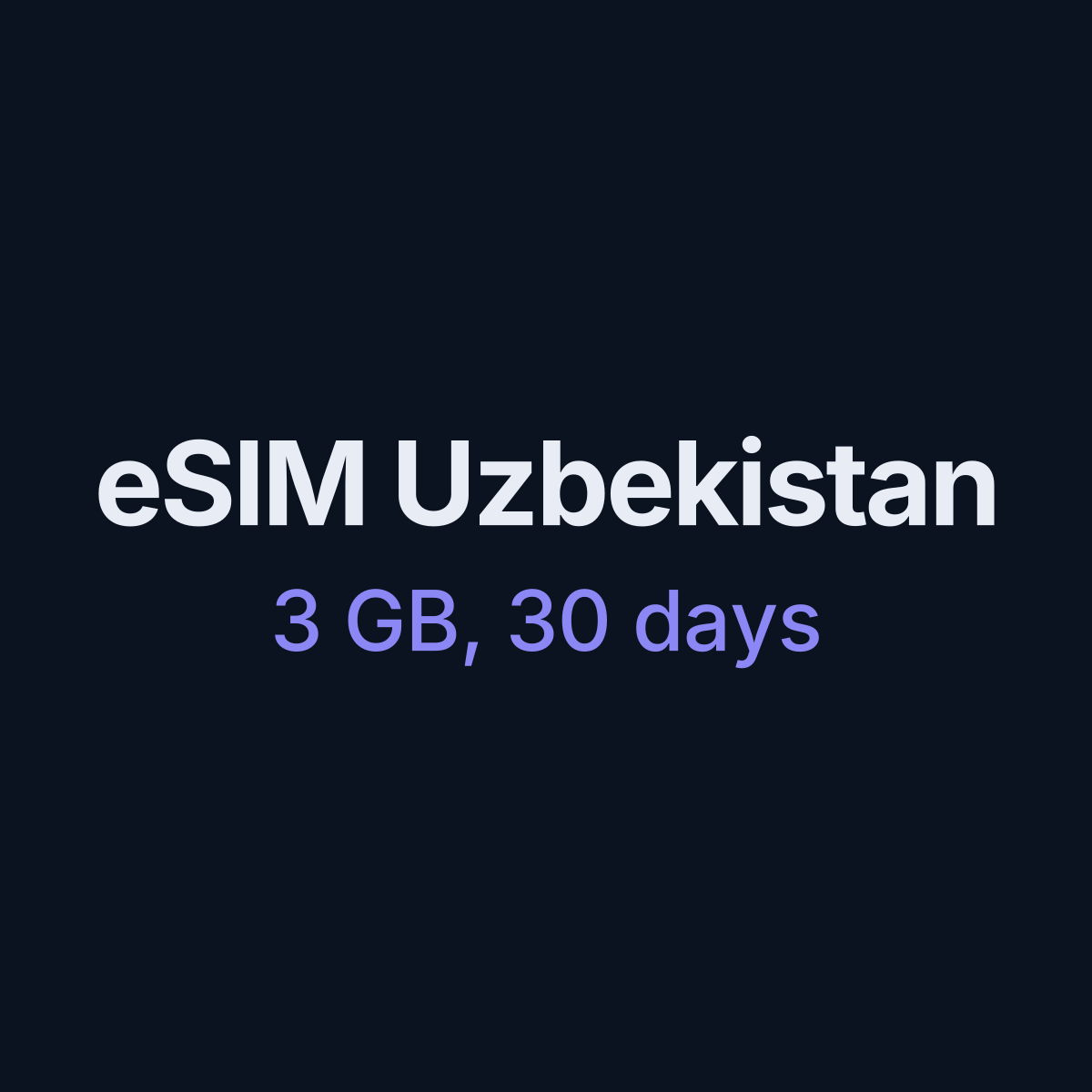 eSIM Uzbekistan — 3 GB, 30 days